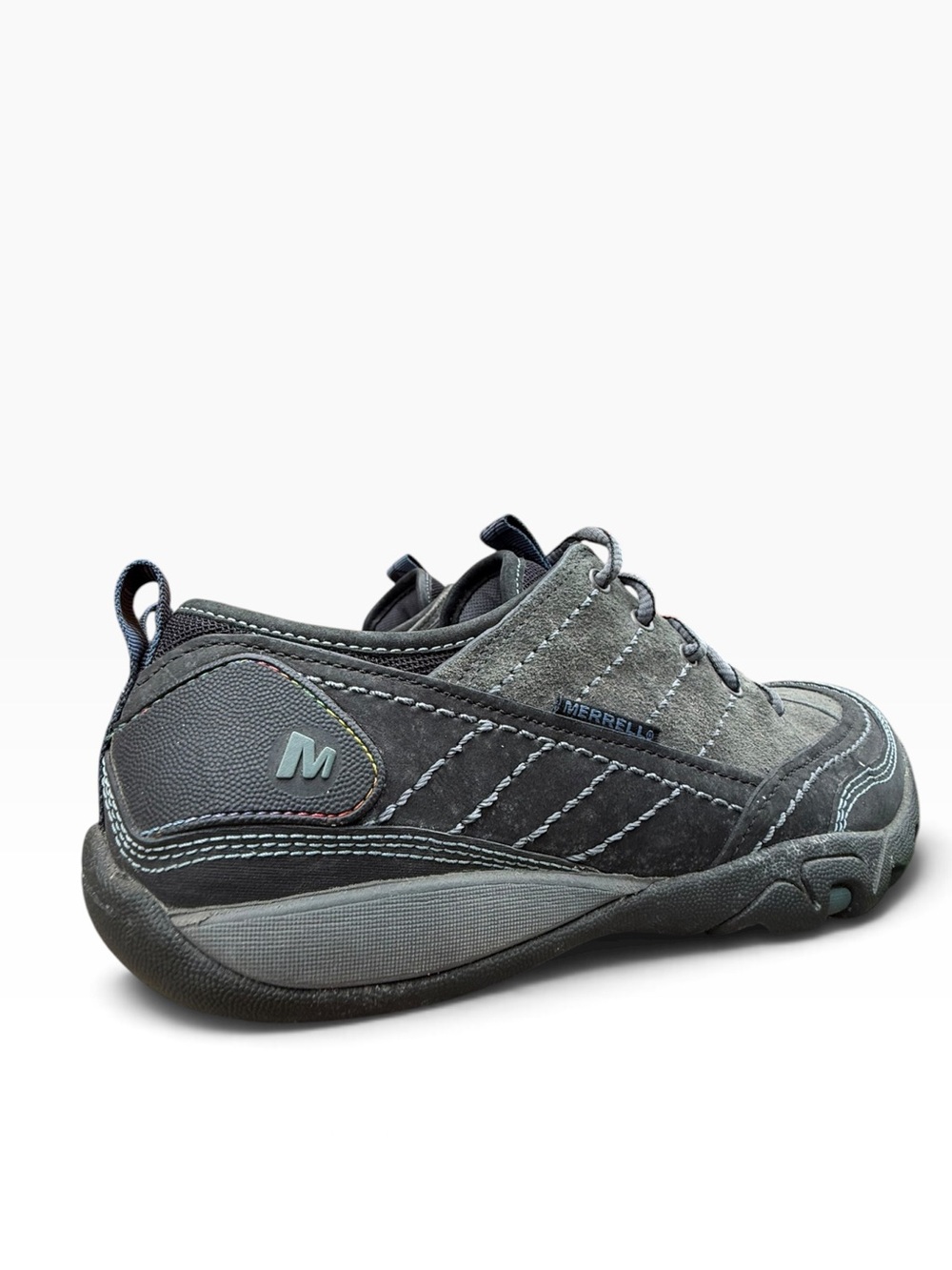 Merrell Mimosa Lace Suede Walking Shoes Grey Black Size 7 Trail Gorpcore Outdoor